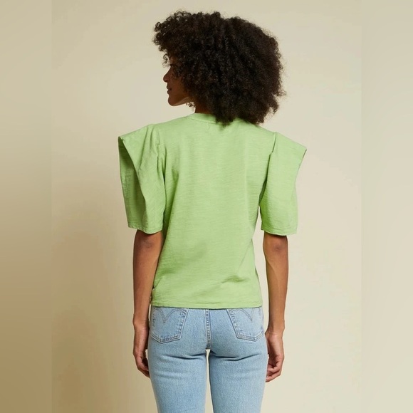 Nation LTD Blythe Origami Sleeve Boxy Tee in Envy Green Size Medium - Picture 3 of 7